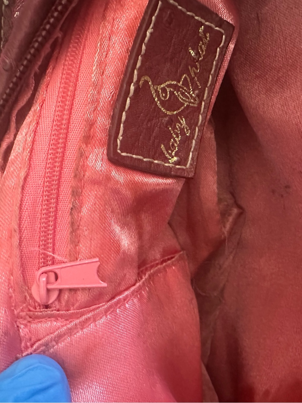 Y2K•Baby Phat Signature Ostrich Embossed Faux Leather Hobo Shoulder Bag. - Picture 12 of 15